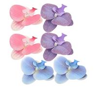 Mipcase 3 Paires Pince à Chaussure Fleurie Orchidée, Lot de Femmes | Design Orchidée Unique, Plastique et Alliage de Zinc, Léger et Respirant, Escapade Tropicale, Plage Estivale