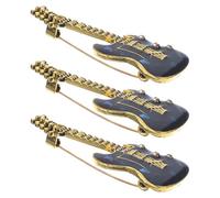 Mipcase 3 Pièces Broche Guitare Électrique Unisexe Miniature Émail Cristaux pour Vêtements Sac Casquette Accessoire Mode Vintage