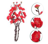 Mipcase 3 pièces Faux Blossom Picks Soie Branches Artificielles Décoratives Rouge pour Vase Centre de Table Mariage et Maison
