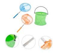 Mipcase 3 pièces Filets Garçon Fille Acier Inoxydable Colorés avec Seau pour Jeux Extérieurs et Capture Dinsectes