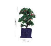 Mipcase 3 Pièces Miniature Dollhouse Plants Realistic Artificial Potted Fruit Trees Maintenance Mini Bonsai for Dollhouse Garden Decor and Photography Props