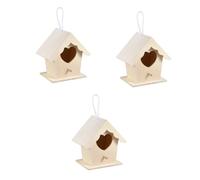 Mipcase 3 Pièces Nid D'oiseau Créatif Ornement De Maison Matériel De Nidification des Perruches Jouet D'extérieur Maison De Perroquet en Plein Maisons d'oiseaux Petit Oiseau en Bois