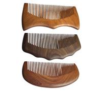 Mipcase 3 pièces Peigne Bois de Santal Femme Lot de Peignes Antistatiques Droit Ondulé Couronne pour Coiffure Pratique et Massage Du Chevelu
