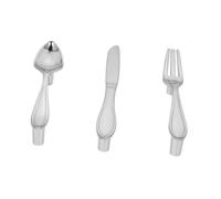 Mipcase 3 pièces Poignée Meuble Originale de Zinc Durable Lot de Boutons Décoratifs Forme Couverts Argentés pour Armoire Commode et Design Créatif et Pratique