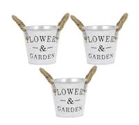 Mipcase 3 Pièces Pots à Fleurs en Fer Gris Design Alphabet Style Rustique pour Décoration Maison et Bureau