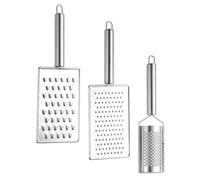 Mipcase 3 Pièces Râpe à Fromage Acier Inoxydable Multifonctionnelle avec Lames Fines et Grosses Zesteur Citron et Coupe-légumes Manuel pour Gingembre Radis Pomme de Terre