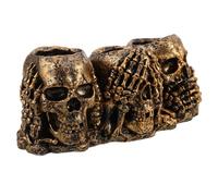 Mipcase 3 Pièces Skull Flower Pots Weatherproof Outdoor Planters Creative Gothic Succulent Cactus Holders for Garden Balcony Home Decor