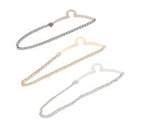 Mipcase 3 Pièces Tie Chain Clips U-shape Secure Necktie Collar Pins For Suits Business Weddings Accessories