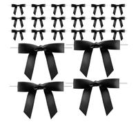 Mipcase 30 Pièces de Nœuds Décoratifs en Polyester Noir pour Verres à Vin à Pied, Marqueurs de Boisson Créatifs et Réutilisables, Accessoire Fête pour Dîners, Mariages et Cocktails