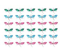 Mipcase 30 pièces Lot de Pendentifs Libellule Alliage pour Création de Bijoux DIY Breloques Colorées Bleu Lac Rose et Vert Charms pour Colliers et Boucles Oreilles Finition Lisse et