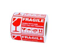Mipcase 300 pièces Étiquettes Autocollantes Rouleau Stickers Autoadhésifs Avertissement Fragile pour et Expédition Faciles à Coller Cartons