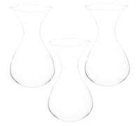 Mipcase 3pièces Vase Mural Verre Transparent avec Cadre Bois Pot Suspendu pour Plantes Intérieur Support Hydroponique pour Décoration Végétale