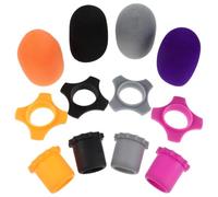 Mipcase 4 Ensemble Protection Anti-vent pour Microphone en Silicone et Mousse, des Vocales et Prévention des Dommages par Impact, pour Interview et Discours
