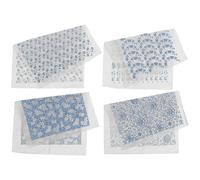 Mipcase 4 feuilles Papier Déco Transfert Céramique Décalcomanies Sous Glaçure Bleu Blanc Style Chinois Papier Transfert Pour Poterie DIY Compatible Fours Haute Température Motifs Floraux