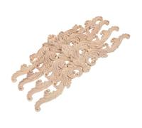 Mipcase 4 Pièces Appliques Sculpté Décorations Naturelles Massif Non Peint Ornements Dangle Européens pour Meubles Portes Armoires Murs et Lits Accessoires Durables pour Décoration