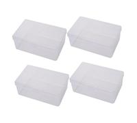 Mipcase 4 pièces Boîte de Rangement Transparente pour Coton Démaquillant Plastique PP Capacité Organisateur Cosmétique Pratique pour Bureau et Maison