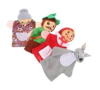 Mipcase 4 pièces Lot de Marionnettes à Doigts Bois Animaux Jouets Déveil pour Garçon Fille Marionnettes Légères pour Jeux Contes et Fêtes