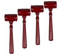 Mipcase 4 pièces Marteau de Juge Bois Massif Outil de Marteau de Tribunal pour Jeu Éducatif Cadeau pour Avocats Présidents et Commissaires-priseurs