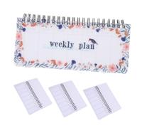 Mipcase 4 Pièces Portable Weekly Planner Notepad With Tear-off Sheets Compact Spiral-bound Organizer For Students And Professionals Smooth Writing Flat-lay Design