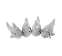 Mipcase 4 pièces Porte-clés Requin Peluche Mini Peluche Douce et Légère Accessoire à Dos Mignon pour Garçon Fille et Adultes Pendentif Animal Réaliste pour Cadeaux de Noël