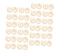 Mipcase 48 Pièces Horseshoe Wood Cutouts For DIY Crafts Blank Smooth Wooden Slices For Painting Holiday Decorations And Creative Art Projects