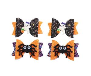 Mipcase 4pcs Barrettes Nœud pour Fille en Polyester et Fer, Accessoires Cheveux Garçon et Filles Pratiques, pour Costume Party et Maintien des Cheveux Droits