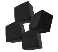 Mipcase 4pcs Mousse Insonorisante Panneaux D'isolation Phonique en Éponge Noire, Absorbeur Acoustique Sûr pour Murs de Petites et Moyennes Pièces