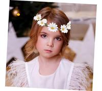 Mipcase 4pièces Couronne De Marguerite Artificielle Bandeau De Cheveux Guirlande De Fleurs Pour Mariage Photo Accessoire De Coiffure