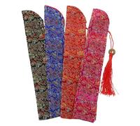 Mipcase 4pièces Lot de Pochettes Pliables pour Éventails Étui Rétro avec Pompon Protection pour Éventails Pliants pour Mariages et Voyages