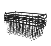 Mipcase 4pièces Panier De Rangement Pour Congélateur Coffre Bacs Métalliques Fil De Fer Avec Poignées Organisateur Pour Fruits Et Légumes
