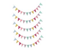 Mipcase 5 Ensembles Guirlande Fanions Colorée Lin Banderole de Fête Vide Décoration Suspendue pour Intérieur et Extérieur