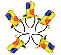 Mipcase 5 pièces Bandeaux Chapeau Clown Set Accessoires Costume Clown Confortables et Durables pour Carnaval Halloween Fête Déguisement Garçon Fille et Adultes