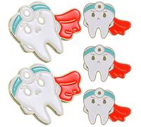 Mipcase 5 Pièces Broche Dent en Alliage de Zinc, Broche Amusante Émaillée, Style Cartoon Créatif, Badge Portable pour Vêtements et Paquet à Dos, Facile à Mettre Retirer, Lot Xz7361*5