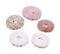 Mipcase 5 Rouleaux Rubans Thanksgiving Automne Gros-grain Polyester avec Citrouilles et Érable pour Décorations DIY et Fêtes Saison