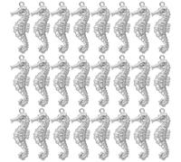 Mipcase 50 Breloques Hippocampe en Acier Inoxydable 10X27Mm Pendentifs Animaux Marins pour Création Bijoux DIY Charms Bracelets et Colliers Accessoires Artisanat Océanics