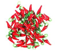 Mipcase 50pièces Mini Pepper Glass Charms for Bracelet and Earring Diy Making Hanging Ornaments for Jewelry Crafting Smooth and Safe Pendant Beads