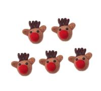 Mipcase 5pièces Ornement de Chapeau Feutre avec Broche Cerf Épingle de Poitrine pour Fête de Noël Broche Décorative pour Costume