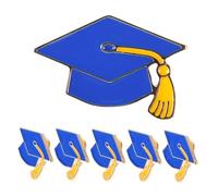 Mipcase 6 pièces Broche Chapeau de Diplôme Métal Élégant Souvenir Graduation pour Étudiants Lycée