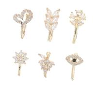 Mipcase 6 pièces Clip Nez U Forme Ajustable Non Percé avec Bijoux Nez Faux Anneaux Cuivre pour Femmes et Hommes Accessoires de Mode Élégants et