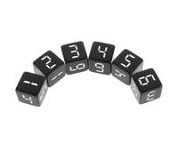 Mipcase 6 Pièces Dé Numérique à Six Faces en Résine Noire | Bords Arrondis, Format Compact Facile à Transporter, pour Soirées, Apprentissage des Nombres et Parties