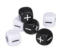 Mipcase 6 pièces Dés de Calcul Grandes Faces avec Signes Plus Moins pour Jeux de Société Garçon Fille Noir et Blanc