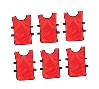 Mipcase 6 pièces Gilets Dentraînement Football Garçon Fille Respirants Chasubles de Sport Rouge pour Entraînement