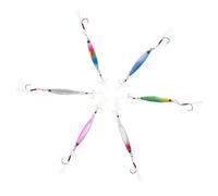 Mipcase 6 Pièces Leurre de Artificiel Métal Double Hameçon Appât Simulé Dur Coulant pour Eau Douce et Mer Leurre Robuste pour Bar et Truite