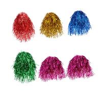 Mipcase 6 pièces Perruques Tinsel Métallique pour Garçon Fille Accessoires de Costume pour Fêtes et Spectacles Vert Bleu Rose