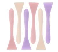 Mipcase 6 Pièces Pinceaux Silicone pour Masque Facial Applicateurs Fins et Précis pour Crèmes et Masques Boue Brosses Nettoyantes Faciles à Entretenir Multi-couleurs Blanc et Rose