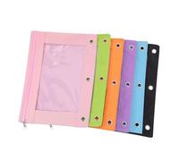 Mipcase 6 pièces Pochettes Crayons Zippées Oxford Sac de Rangement Fichiers Transparent avec Fenêtre Capacité pour Bureau et École