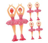 Mipcase 6 Pièces poupée boîte à Musique décorations de fête d'anniversaire Ballerine poupée Danseuse de Ballet Statuette de Danse Figurine de poupée Figurine Musicale Plastique Rose