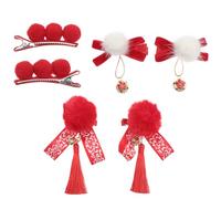 Mipcase 6pièces Épingles à Cheveux à Pompons Style Chinois Pour Garçon Fille Pour Nouvel An