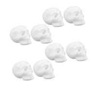 Mipcase 8 Pièces Crânes Mousse Blanche pour Décoration Halloween Têtes de Squelette Légères et Solides Ornements Suspendus à Peindre pour Fêtes et Activités Famille