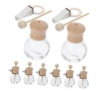 Mipcase 8 pièces Flacon Diffuseur Voiture Lot de Bouteilles Verre avec Clip Ventilation Diffuseur Parfum Voiture Vide pour Huiles Essentielles Élimination Dodeurs et Ambiance Durable